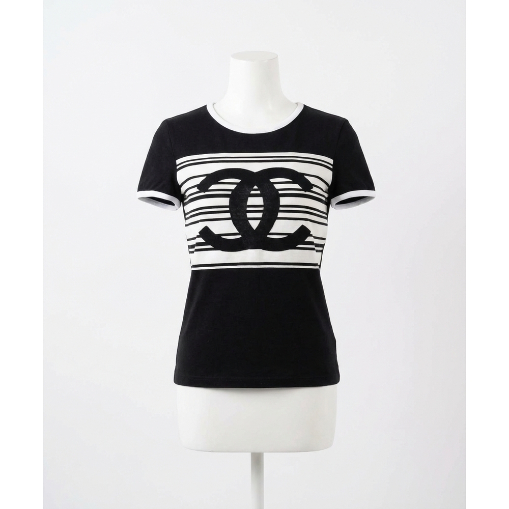 NEW CHANEL women's knitted top with open back in black